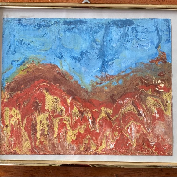 Earth on fire Original painting  J. Cruz attract positive energy Fire element - Picture 11 of 15